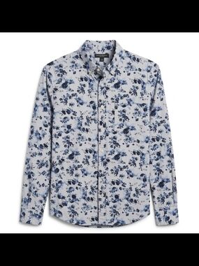 Banana Republic Blue Floral Button-Down Shirt
